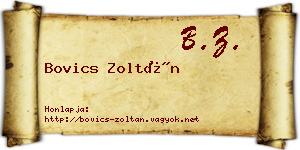 Bovics Zoltán névjegykártya