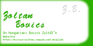 zoltan bovics business card